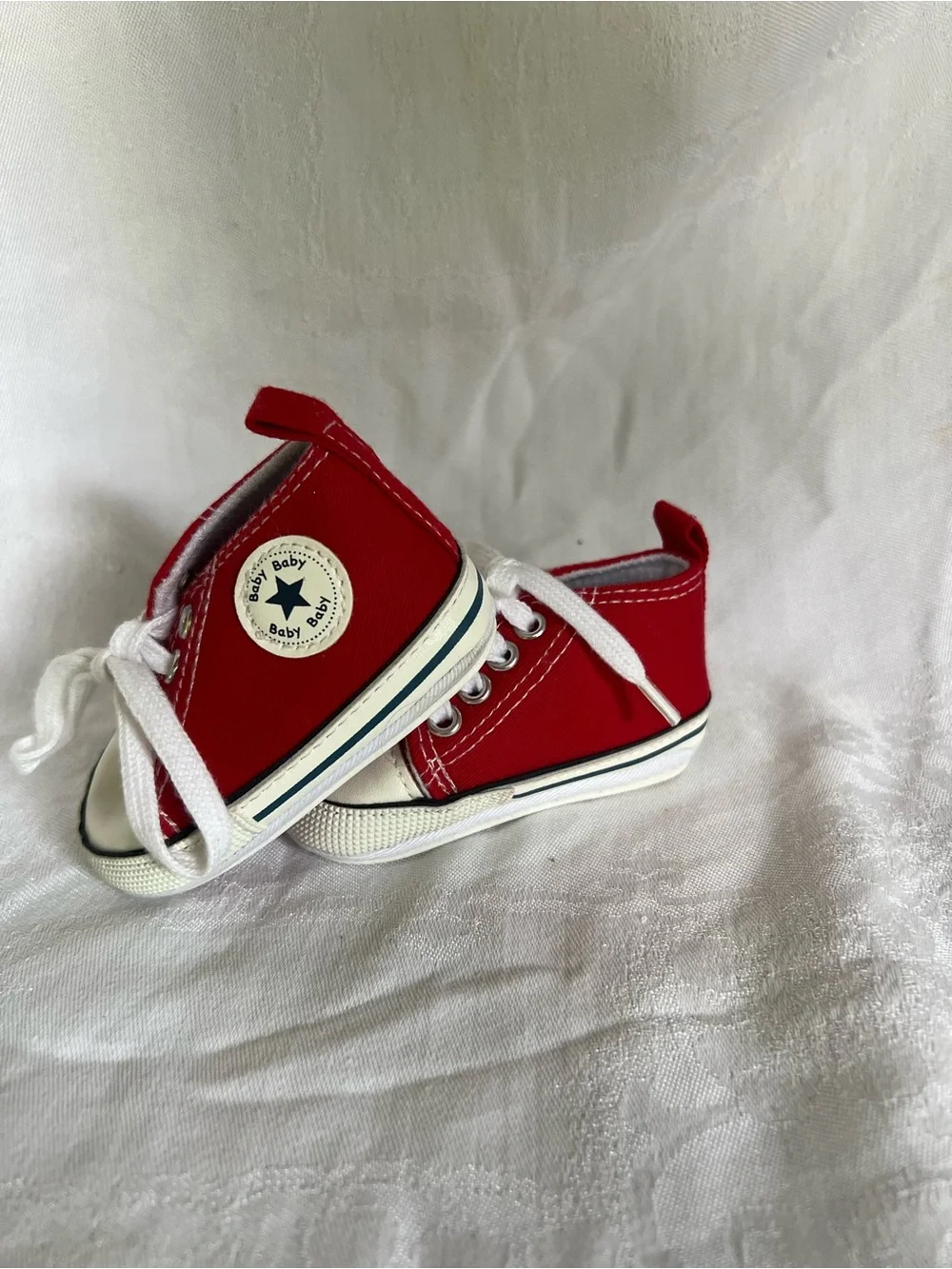Converse Red Canvas Kids Sneakers with White Laces